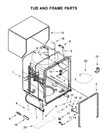Tub And Frame Parts parts for Whirlpool Dishwasher WDF330PAHS3 from AppliancePartsPros.com