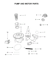 Pump And Motor Parts parts for Whirlpool Dishwasher UDT518SAHP0 from AppliancePartsPros.com
