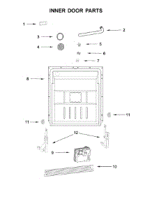 Inner Door Parts parts for Whirlpool Dishwasher UDT518SAHP0 from AppliancePartsPros.com