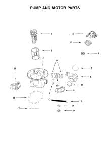 Pump And Motor Parts parts for Whirlpool Dishwasher WDF550SAHB0 from AppliancePartsPros.com