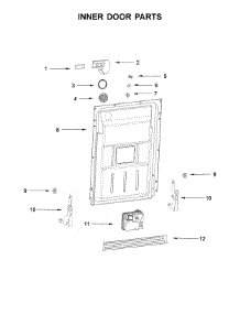 Inner Door Parts parts for Whirlpool Dishwasher WDF550SAHW0 from AppliancePartsPros.com