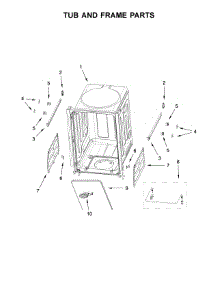 Tub And Frame Parts parts for Whirlpool Dishwasher WDF518SAHW0 from AppliancePartsPros.com