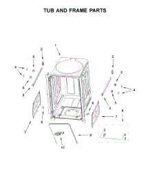Tub And Frame Parts parts for Whirlpool Dishwasher WDF550SAHS0 from AppliancePartsPros.com