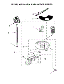 Pump, Washarm And Motor Parts parts for Whirlpool Dishwasher WDF520PADM6 from AppliancePartsPros.com