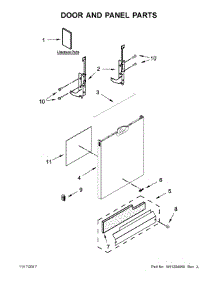 Door And Panel Parts parts for Whirlpool Dishwasher WDF520PADB6 from AppliancePartsPros.com
