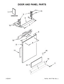 Door And Panel Parts parts for Whirlpool Dishwasher BLB14DRANA5 from AppliancePartsPros.com