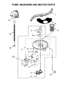 Pump, Washarm And Motor Parts parts for Whirlpool Dishwasher GLB14BBANA1 from AppliancePartsPros.com