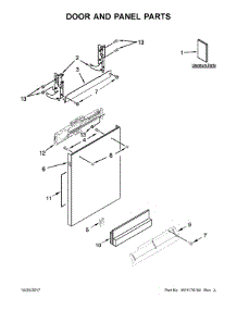 Door And Panel Parts parts for Whirlpool Dishwasher GLB14BBANA1 from AppliancePartsPros.com