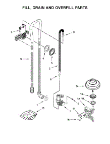Fill, Drain And Overfill Parts parts for Whirlpool Dishwasher WDF560SAFB2 from AppliancePartsPros.com