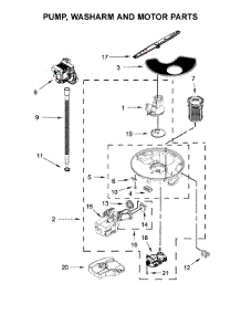 Pump, Washarm And Motor Parts parts for Whirlpool Dishwasher WDF560SAFT2 from AppliancePartsPros.com
