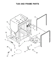 Tub And Frame Parts parts for Whirlpool Dishwasher WDF560SAFT2 from AppliancePartsPros.com