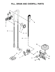 Fill, Drain And Overfill Parts parts for Whirlpool Dishwasher WDT710PAHZ1 from AppliancePartsPros.com