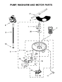 Pump, Washarm And Motor Parts parts for Whirlpool Dishwasher WDT720PADH3 from AppliancePartsPros.com