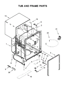 Tub And Frame Parts parts for Whirlpool Dishwasher WDT720PADH3 from AppliancePartsPros.com