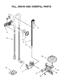 Fill, Drain And Overfill Parts parts for Whirlpool Dishwasher WDF130PAHB0 from AppliancePartsPros.com