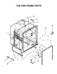 Tub And Frame Parts parts for Whirlpool Dishwasher WDF130PAHB0 from AppliancePartsPros.com