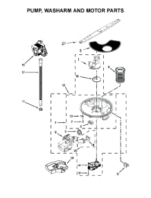Pump, Washarm And Motor Parts parts for Whirlpool Dishwasher WDTA50SAHN0 from AppliancePartsPros.com