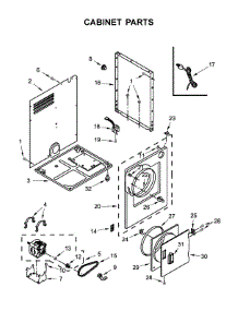 Cabinet Parts parts for Whirlpool Dryer LDR3822PQ3 from AppliancePartsPros.com