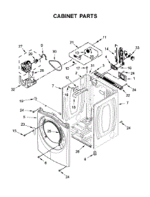 Cabinet Parts parts for Whirlpool Dryer WED7505FW0 from AppliancePartsPros.com