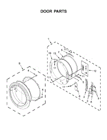 Door Parts parts for Whirlpool Dryer WED7505FW0 from AppliancePartsPros.com