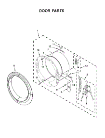 Door Parts parts for Whirlpool Dryer 7MWED90HEFW2 from AppliancePartsPros.com
