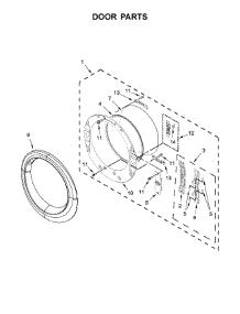 Door Parts parts for Whirlpool Dryer YWED90HEFC2 from AppliancePartsPros.com