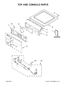 Top And Console Parts parts for Whirlpool Dryer 7MWGD90HEFW1 from AppliancePartsPros.com