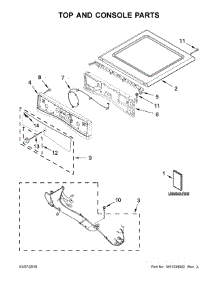 Top And Console Parts parts for Whirlpool Dryer WGD90HEFW1 from AppliancePartsPros.com