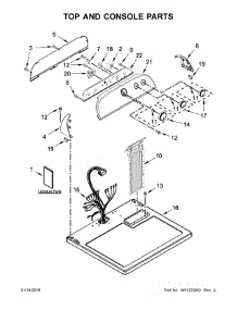 Top And Console Parts parts for Whirlpool Dryer WED4950HW0 from AppliancePartsPros.com