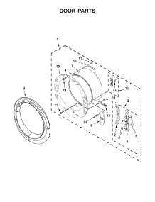 Door Parts parts for Whirlpool Dryer 7MWED90HEFW1 from AppliancePartsPros.com