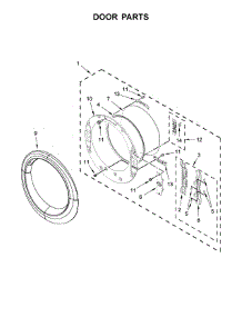 Door Parts parts for Whirlpool Dryer WED90HEFW1 from AppliancePartsPros.com