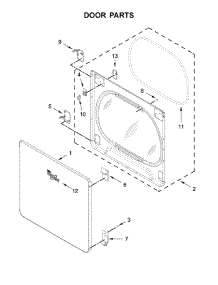 Door Parts parts for Whirlpool Dryer YWED8500DW4 from AppliancePartsPros.com