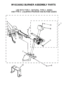 W10336852 Burner Assembly Parts parts for Whirlpool Dryer WGD7300DW3 from AppliancePartsPros.com