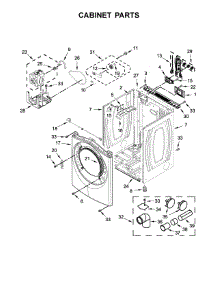 Cabinet Parts parts for Whirlpool Dryer WED75HEFW1 from AppliancePartsPros.com