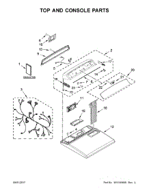 Top And Console Parts parts for Whirlpool Dryer YWED7300DW2 from AppliancePartsPros.com