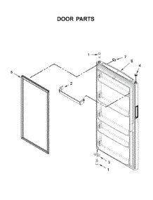 Door Parts parts for Whirlpool Freestanding Freezer WZF34X20DW01 from AppliancePartsPros.com