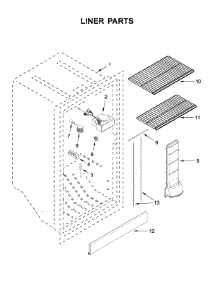 Liner Parts parts for Whirlpool Freestanding Freezer WZF34X18DW03 from AppliancePartsPros.com