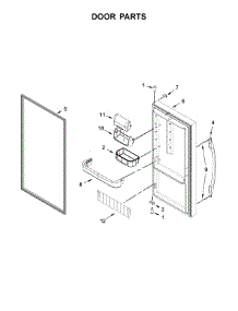 Door Parts parts for Whirlpool Freestanding Freezer WSZ57L18DM01 from AppliancePartsPros.com