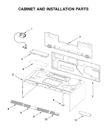Cabinet And Installation Parts parts for Whirlpool Microwave WML75011HW3 from AppliancePartsPros.com