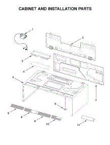 Cabinet And Installation Parts parts for Whirlpool Microwave YWML75011HN2 from AppliancePartsPros.com