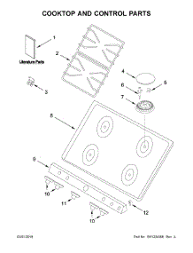 Cooktop And Control Parts parts for Whirlpool Range WFG500M4HS0 from AppliancePartsPros.com