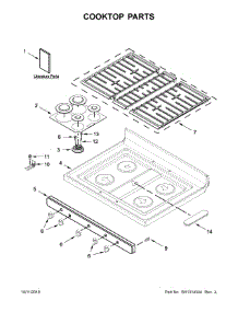 Cooktop Parts parts for Whirlpool Range WFG550S0HZ1 from AppliancePartsPros.com