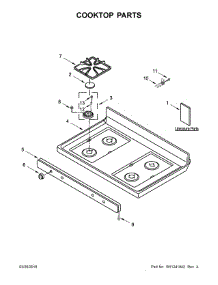 Cooktop Parts parts for Whirlpool Range WFG510S0HS0 from AppliancePartsPros.com
