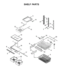 Shelf Parts parts for Whirlpool Refrigerator WRB322DMHV00 from AppliancePartsPros.com