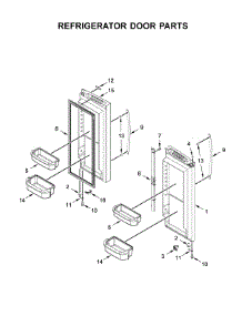 Refrigerator Door Parts parts for Whirlpool Refrigerator WRF535SMHZ01 from AppliancePartsPros.com