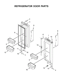 Refrigerator Door Parts parts for Whirlpool Refrigerator WRFA35SWHZ01 from AppliancePartsPros.com