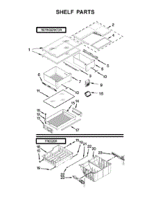 Shelf Parts parts for Whirlpool Refrigerator WRF560SEHW00 from AppliancePartsPros.com