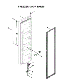 Freezer Door Parts parts for Whirlpool Refrigerator WRSA15SNHZ01 from AppliancePartsPros.com