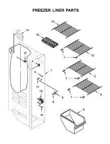 Freezer Liner Parts parts for Whirlpool Refrigerator WRSA15SNHZ01 from AppliancePartsPros.com