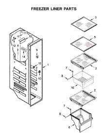 Freezer Liner Parts parts for Whirlpool Refrigerator WRSA88FIHZ00 from AppliancePartsPros.com